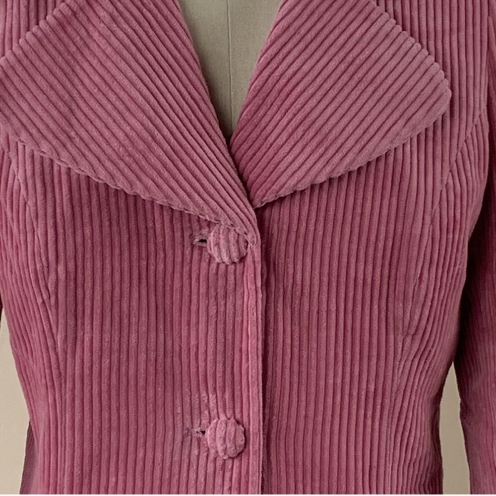 Anthropologie Elevenses Dusty Rose Pink Wide Wale Corduroy Jacket Blazer Coat - Picture 3 of 9